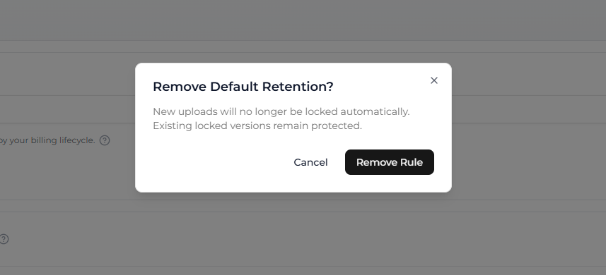 Confirm Remove Rule