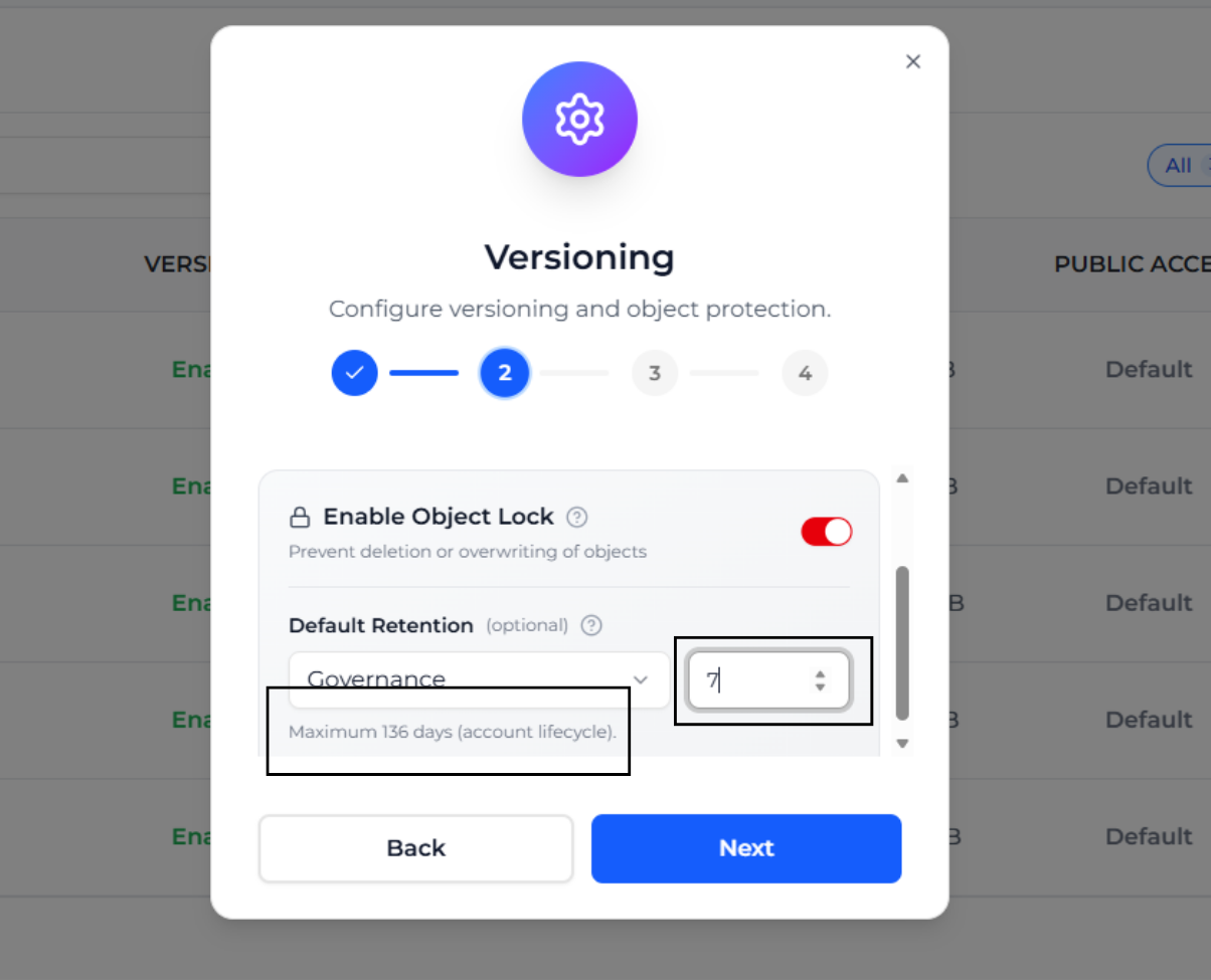 Object Lock Settings 2