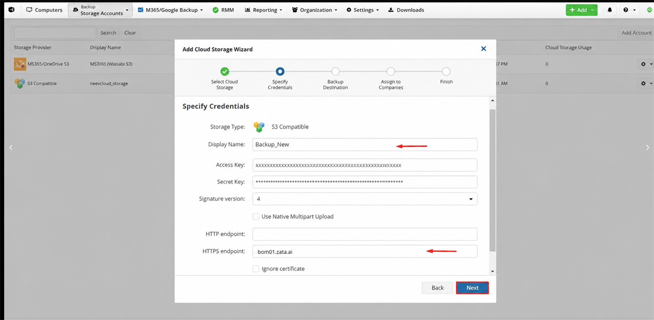 MSP360 Zata Mumbai Endpoint
