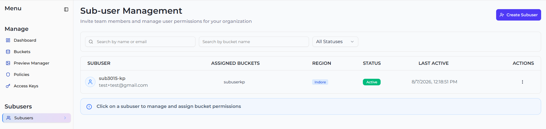 Check Assigned Bucket Name