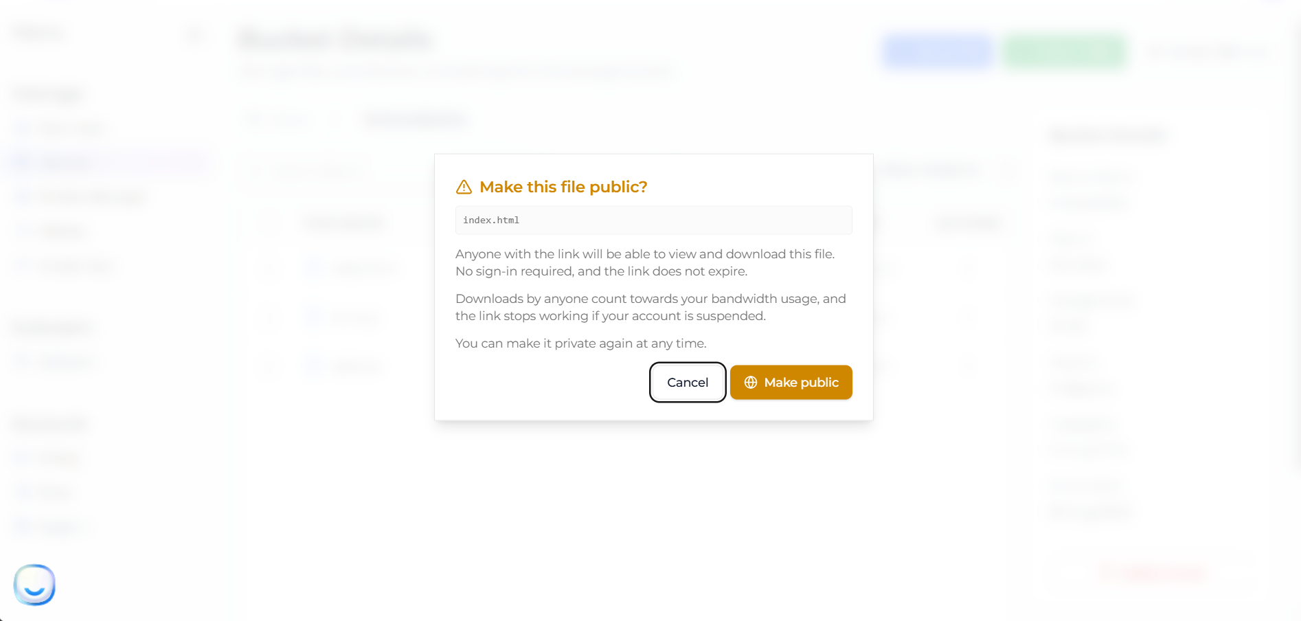 Make this file public confirmation
