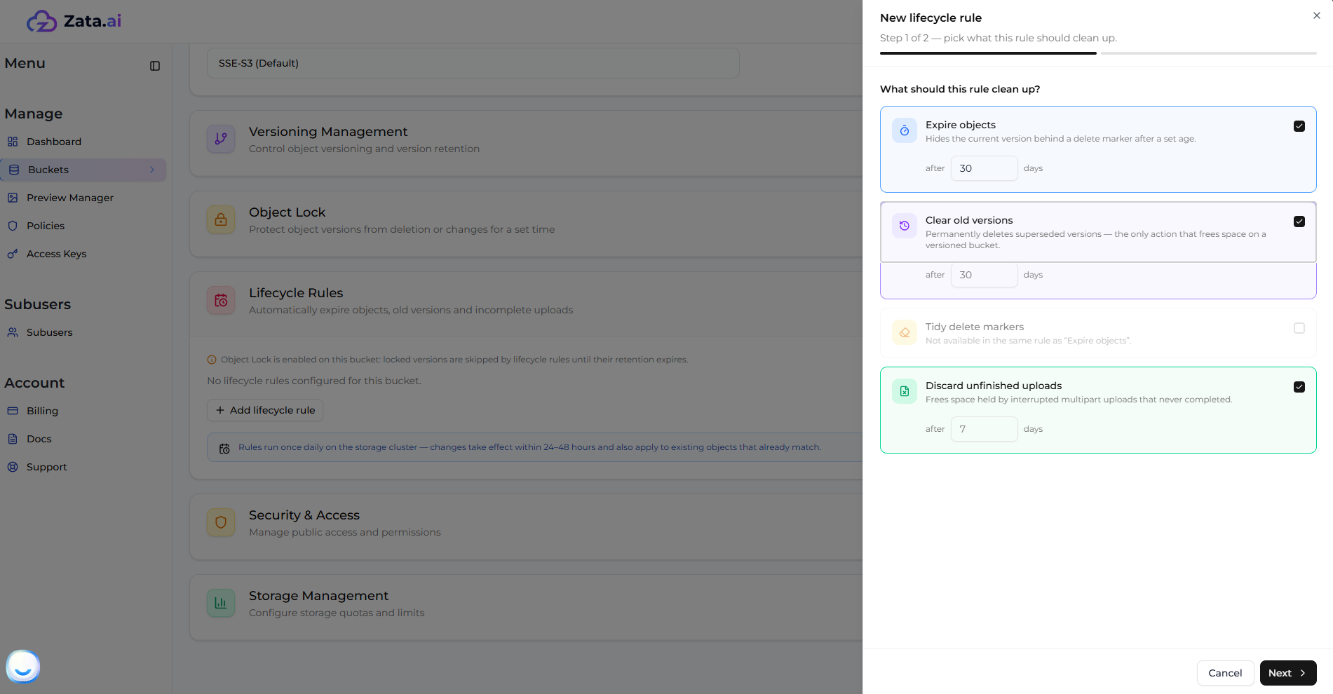 Multiple Lifecycle Rules