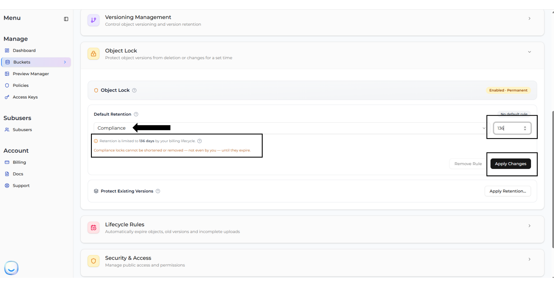 Select Compliance Mode