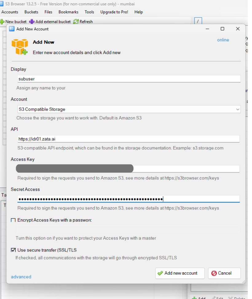 Account Settings Configuration